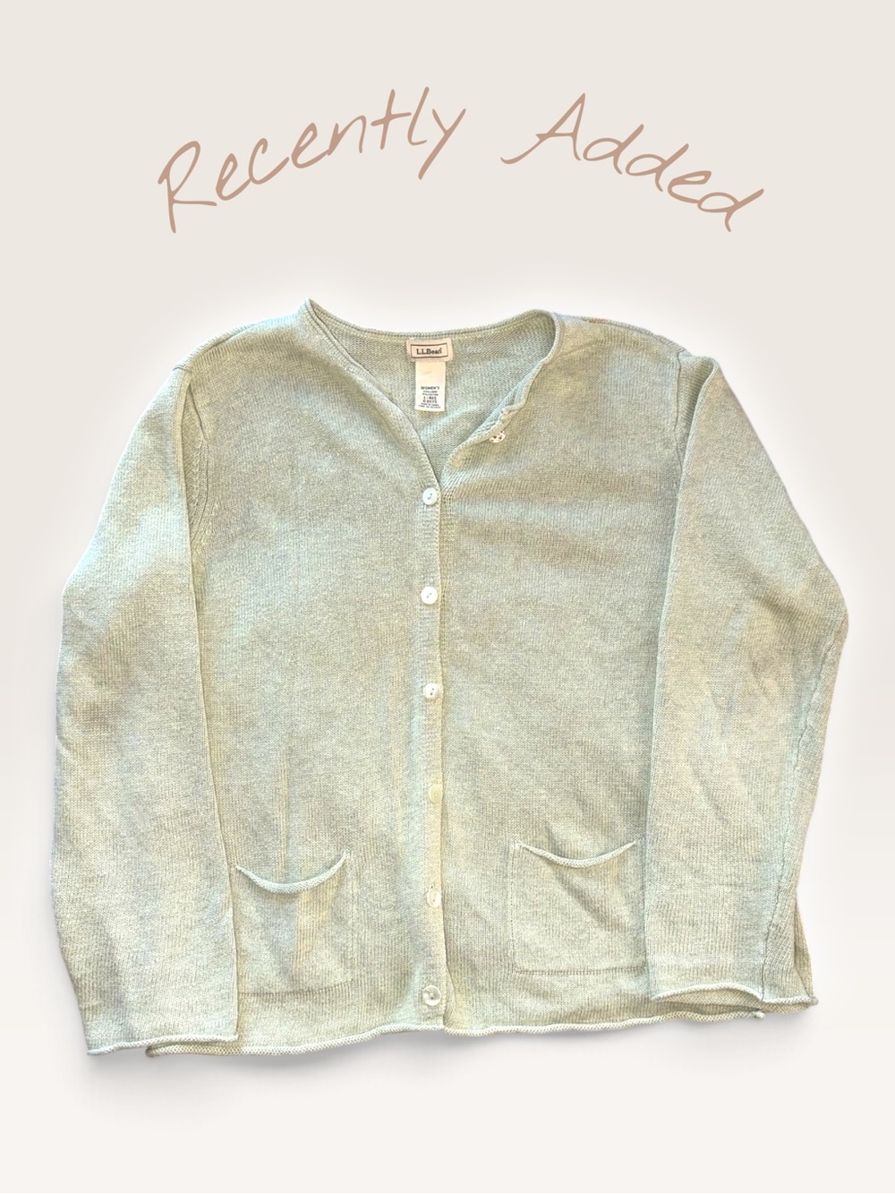 L.L.Bean Linen Cotton Cardigan – Women’s L – Sage Green